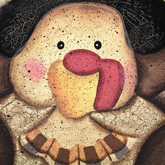 12" Painted Turkey Bowl With Stand - Picture 5 of 8